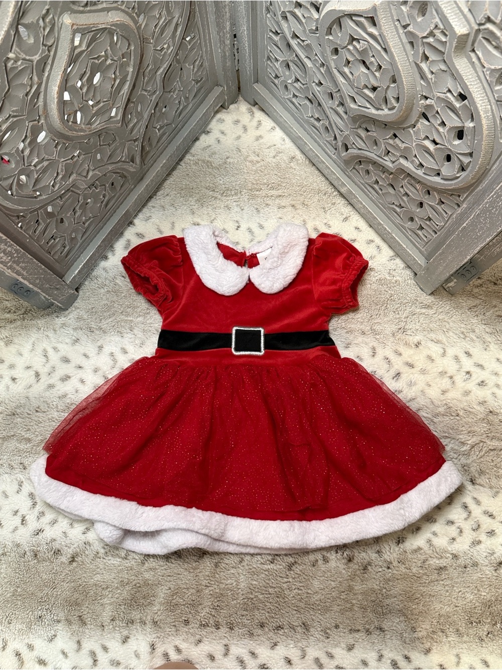 Sparkly tulle skirt Santa dress girls 2T Christmas holiday party glam Balletcore